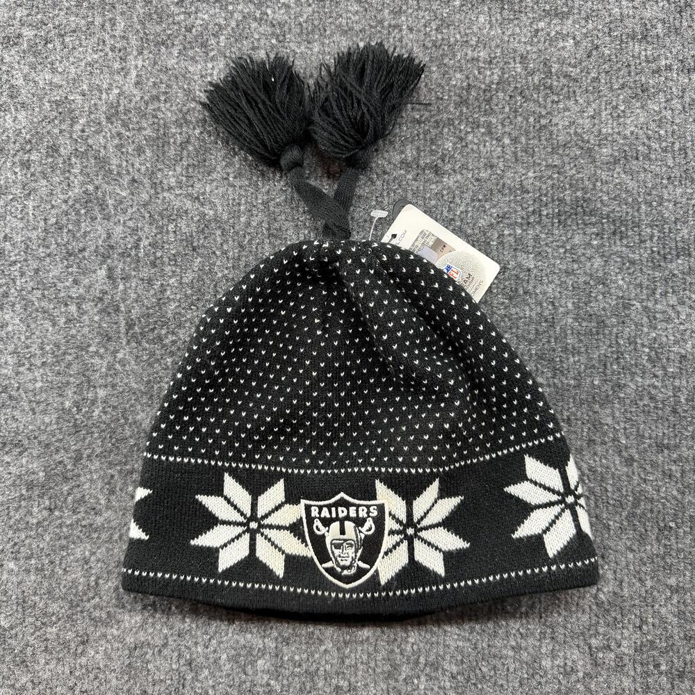 Raiders Hat Beanie Womens One Size Black NFL Football Fleece NFL Team Apparel